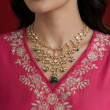 Emerald Green Vanya Multilayer Bead Necklace