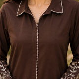 Viscose Rayon Embroidered Tunic Palazzo Co-Ord Set