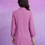 Pink Rayon Embroidered Shirt
