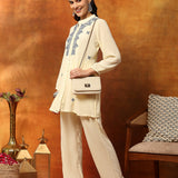 Viscose Rayon Embroidered Top and Trouser Co-Ord Set