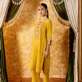 Vaidehi Turmeric Mustard Embroidered Suit Set