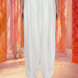 White Satin Relaxed Fit Salwar