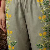Saina Dove Beige Printed Remi Linen Co-ord Set for Women