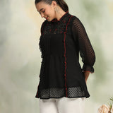 Ethnic Threadwork A-Line Georgette Kurti