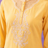 Avni Yellow Embroidered Kurta Set