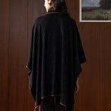 Elowen Black Wool Cape