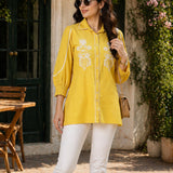Cotton Embroidered Shirt Top