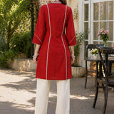 Cotton Linen Embroidered Tunic