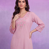Meher Light Pink Embroidered Suit Set