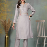 Viscose Rayon Embroidered Kurta Palazzo Set