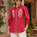 Cotton Embroidered Shirt Top