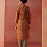 Maysa Mustard Embroidered Chiffon Co-ord Set for Women