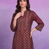 Zara Maroon Printed Kurta Set