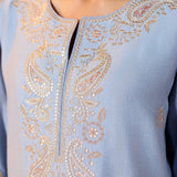 Ishika Misty Blue Embroidered Suit Set