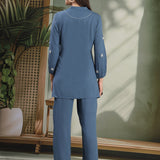 Viscose Rayon Embroidered Top and Trouser Co-Ord Set