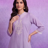Avni Lavender Embroidered Kurta Set