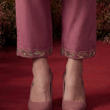 Dusky Pink Solid Cotton Straight Co-Ord Set