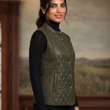Alba Green Sleeveless Puffer Jacket