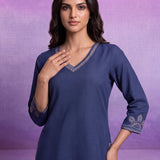 Anika Indigo Blue Embroidered Kurta Set