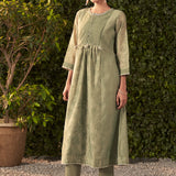 Amaya Green Printed Chanderi Suit Set with Dupatta