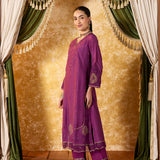 Esha Mulberry Purple Embroidered Suit Set