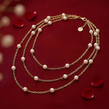 Aster Multilayer Swarovski Pearl Necklace