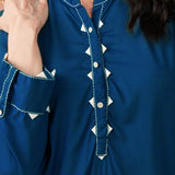 Anisa Navy Monochrome Lyocell Kurta for Women