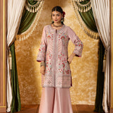 Vaara Nishat Pink Embroidered Suit Set with Dupatta
