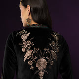 Avira Black Zari Embroidered Velvet Co-ord Set
