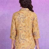 Viscose Rayon Yellow Floral Print Kurti