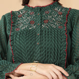 Ethnic Threadwork A-Line Georgette Kurti