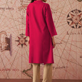 Sylvia Crimson fuchsia Monochrome Lyocell Kurta for Women