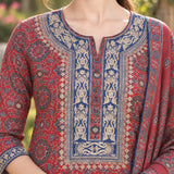 Viscose Rayon Printed Kurta Trouser Dupatta Set