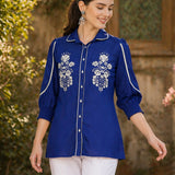 Cotton Embroidered Shirt Top