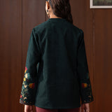 Rivara Green Embroidered Cord Jacket