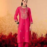 Riva Raspberry Fuchsia Embroidered Suit Set
