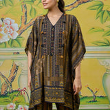 Aurelia Olive Garden Printed Kaftan Set