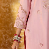 Ishika Flamingo Pink Embroidered Suit Set