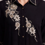 Arohi Sable Black Embroidered Co-ord Set