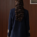Niraaya Blue Emnroidered Cord Jacket