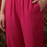 Fuchsia Solid Cotton Straight Co-Ord Set