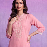 Avni Pink Embroidered Kurta Set