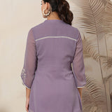 Floral Embroidered A-Line Short Kurti