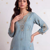 Gulabo Ice Blue Embroidered Kurta Set