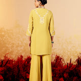 Ira Lime Green Embroidered Sharara Set