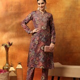 Wool Blend Floral Printed Kurta Palazzo Set