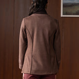 Eira Brown Embroidered Suede Jacket