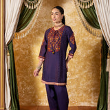 Nysa Violet Purple Embroidered Farshi Suit Set
