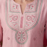 Albeli Pink Embroidered A-line Suit Set with Dupatta