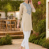 Lakhnavi Embroidered A-Line Rayon Kurti